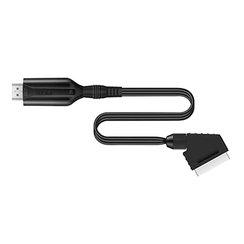 NUOBESTY Adaptador Scart a 1 Metro Convertidor De Audio y Video 1080p Cable Escalador Portátil Compatible Televisores y Dispositivos Multimedia Flexible y Práctico