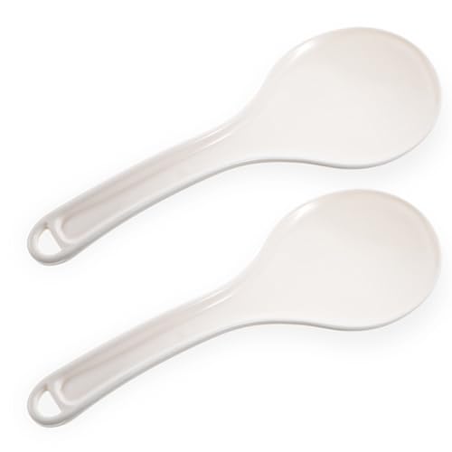 Apausvcm - 2 Pcs Plastic Rice Paddle, White Non-Stick Rice Spoon Spatula for Kitchen 8.5 Inch Restaurant Cooking Utensil Multicooker (White) - -2%