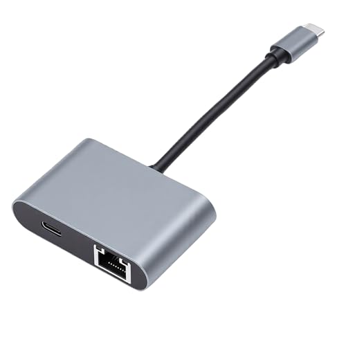 Adaptateur Ethernet Type C en aluminium haut de gamme pour connexion RJ45 stable de PC