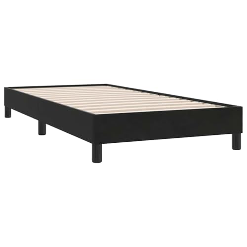 vidaXL Boxspringbett ohne Matratze Schwarz 80x210 cm Samt, Bett, Bettgestell, Einzelbett, Schlafzimmermöbel, Bettrahmen, Samtbett, Polsterbett