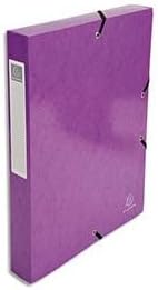 Exacompta - Ref 59926E - Iderama Collection - Filing Box - 240 x 320mm in Size, Suitable for Holding A4 Documents, 40mm Spine, Spine Label - Purple (Single)