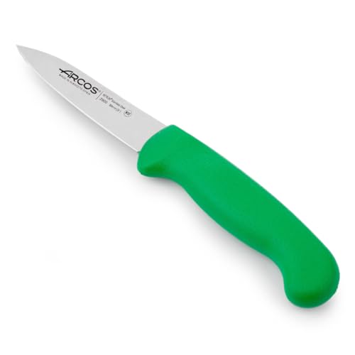 Arcos Serie 2900 - Cuchillo Mondador - Hoja de Acero Inoxidable NITRUM de 80 mm - Mango inyectado en Polipropileno Color verde Arcos Serie 2900 - Cuchillo Mondador - Hoja de Acero Inoxidable NITRUM de 80 mm - Mango inyectado en Polipropileno Color verde