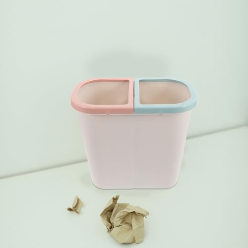 Caneca de basura rectangular blanca con compartimentos duales miniatura 5