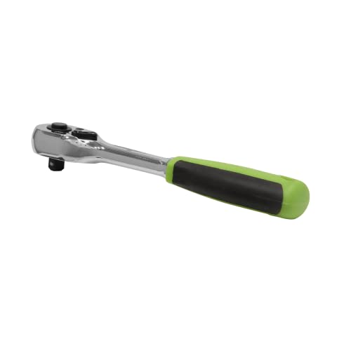 Siegen S01200 Ratchet Wrench, 1/4 inch Sq Drive Pear-Head Flip Reverse, Chrome