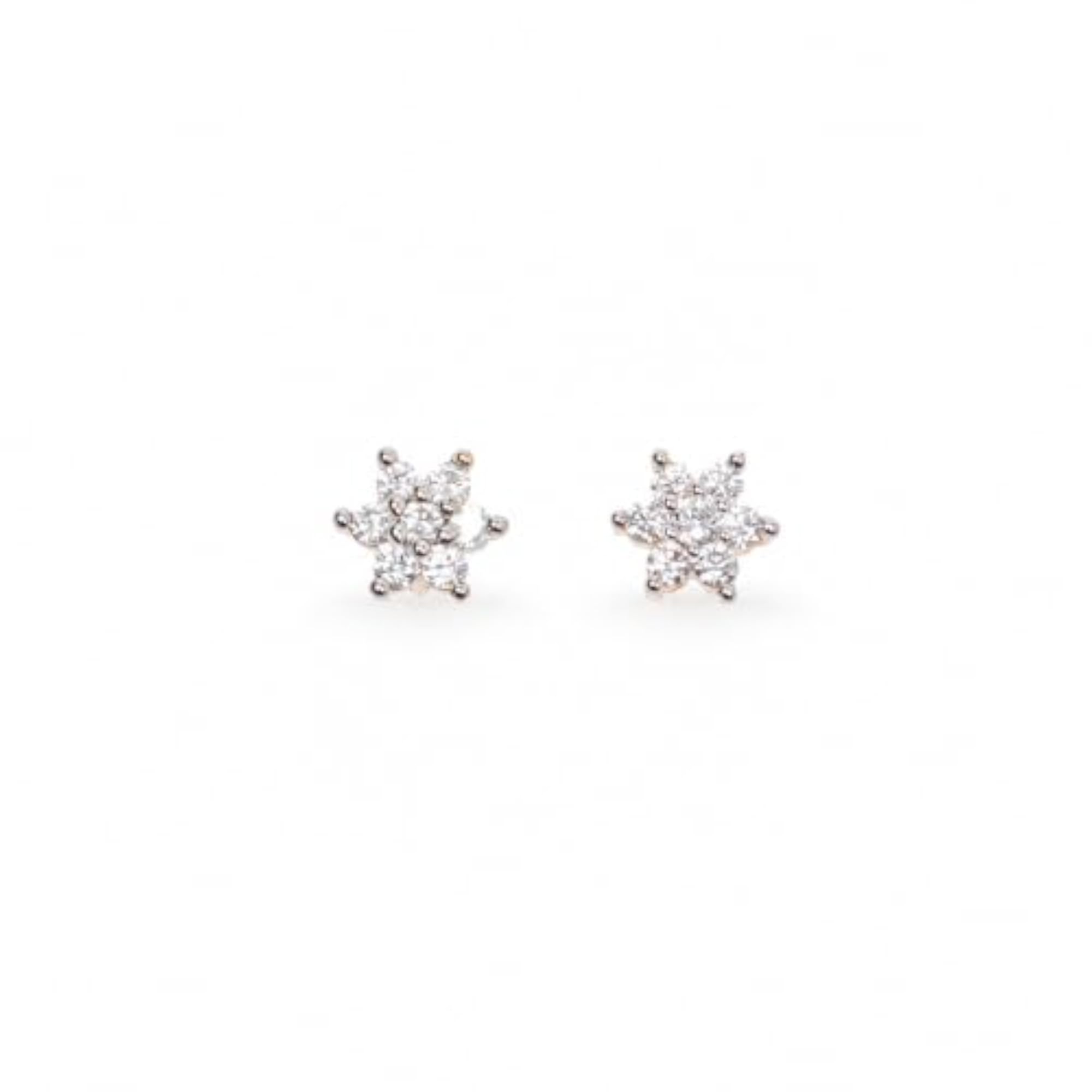 Women's Gold Plated Cubic Zirconia Star Stud Earrings, Elegant