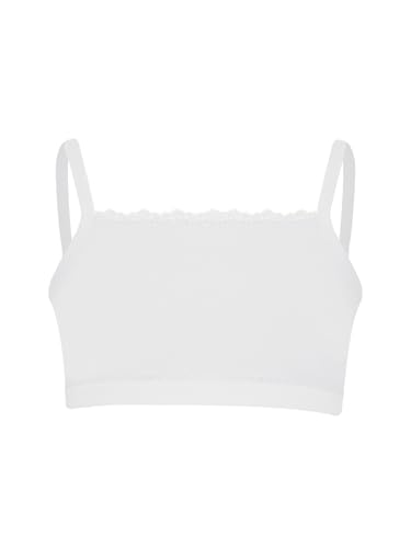 Kids Girls Spaghetti Strap Camisole Sports Training Bra Basic Solid Color Crop Tank Top