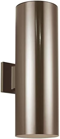 Sea Gull Lighting Generation Lighting 8413997S-10 Contemporary Modern LED Wall Sconce from Seagull-Outdoor Cylinders Collection in Bronze/Dark Finish, 18 1/4" H