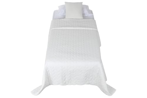 Colcha polyester 180x260 cm blanc couvre-lit 100g boutis été - 6