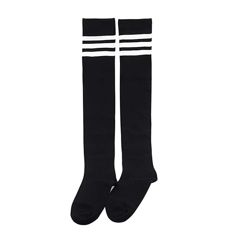 Bestjybt Women Thigh High Socks Cotton Warm Over the Knee High Leg Warmers Long Boot Socks with Stripes4