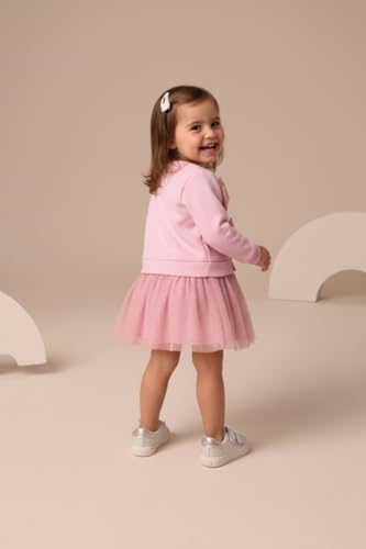 Mevsimlik Uzun Kollu%100 Pamuk Astarlı Kız Bebek Tüllü Elbise - Görsel 2