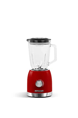 SCHNEIDER Blender 800 Watt, blender with 6-blade special knife, 1.5 L glass container, pulse function and non-slip feet, high-performance mixer 20,000 revolutions per minute, red - Image 3