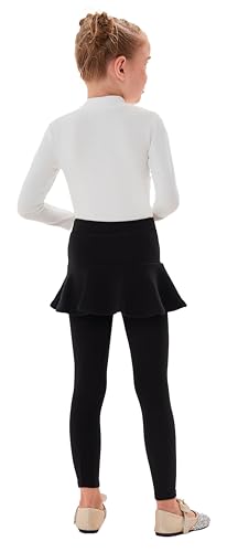 Yknktstc Girls 3 Pack Footless Leggings with Ruffle Skirt Tutu Pants Comfortable Stretchy Cotton Tights for Kids Toddler2