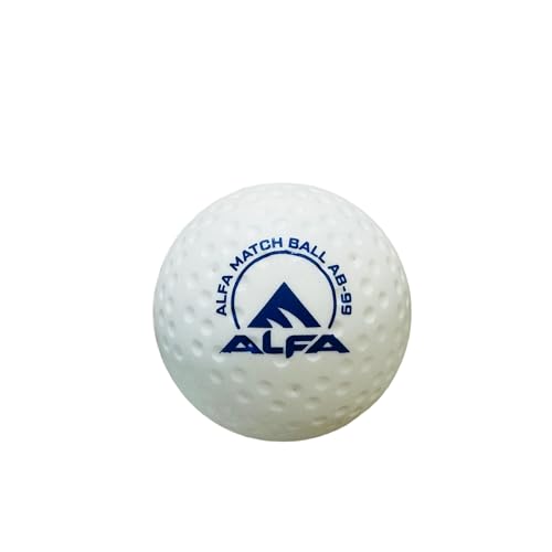 A L F A AB-99 Hockey Turf Ball | White | Standard Size | PU Cork Material | FIH Standard Match Ball | Extremely Durable | Pack of 1
