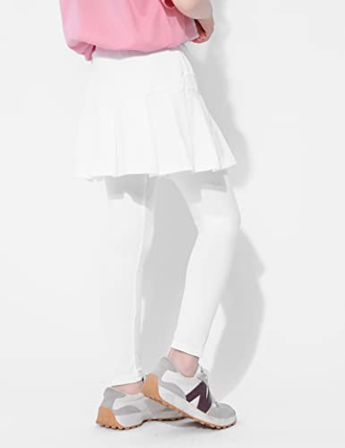 Kiench Girls' Leggings with Pleated Skirts Attached Cotton Stretch Pants2