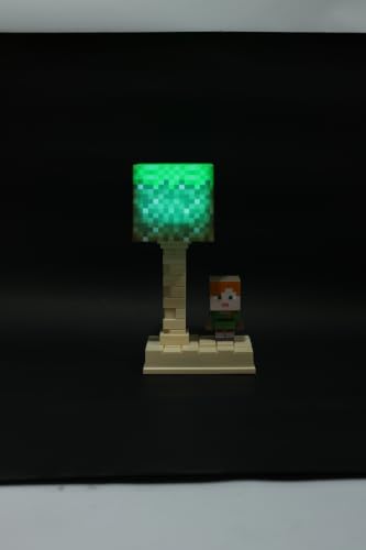Image of Lexton 7 Inch Cartoon Minecraft LED Table Lamp for Kids | Rechargeable 500mAh USB Charging Desk Lamp with 6 Lighting Modes, ON /Off Button, Night Light for Bedroom, Study Table & Gift