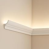 GARENERGIE Profilo in Duropolimero per Strisce Strip Led da Soffitto - Pannello Verniciabile per Illuminazione Soffusa Greche Decorative (2 Pezzi - 100x7x4 cm)