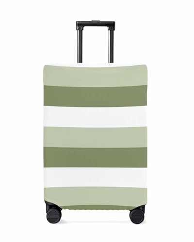 Ombre Green Stripe Travel Luggage Cover, Geometric Art Anti-scratch Travel Suitcase Protector Covers, Washable Elastic Baggage Covers Fit 26-28 Inch Carry on Luggage