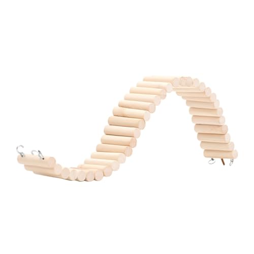 BESPORTBLE Parrot Toy Swing Wooden Ladder Pet Hamster Toy Bird Climbing Prop Simple Design for Easy Install