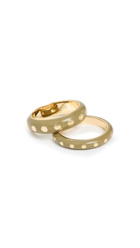 gorjana Women's Asher Ring Set, Sage, Green, 8