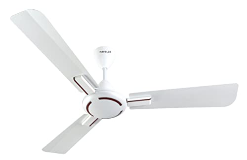 Havells 1200mm Ambrose Energy Saving High Speed Ceiling Fan|Premium Finish, Deco.Fan, Elegant Looks, High Air Delivery, 100% Pure Copper Motor|2 Yr Warranty by Brand | (Pack of 1, Pearl White Wood)