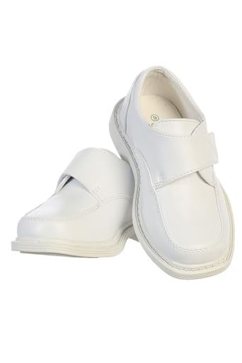 Pink Princess White Boys Dress Shoes - First Communion Slip On Loafers - Blancos Zapatos para Primera Comunión Niños