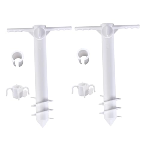 POPETPOP 2個 大号製ビーチパラソル用アンカー 砂 土 芝生対応 安定固定可能 風に強い簡単設置傘スタンド ガーデン キャンプ ビーチ向け