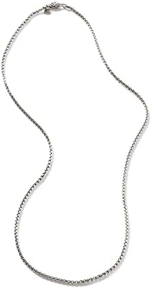 MEN's Classic Chain Silver Box Chain Necklace with Figurative Naga Lobster 2.7mm