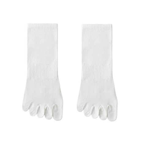 Chaussettes à cinq doigts homme blanches anti-frottements, longueur 12 cm mi-haute