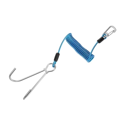 GALPADA Scuba Diving Accessory Stainless Steel Double Hook Safety Spring Rope Essential for Diving Saltwater Fishing