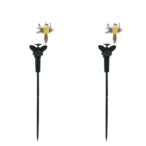 Anneome 2 Piezas Estacas Decorativas para Jardín con Plumas de Pájaro Alimentación Solar o Batería Aaa de Adorno para Interiores y Exteriores Decoración para Patio y