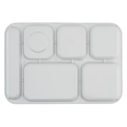 G.E.T. 6 Compartment School Cafeteria Tray, Right Handed, 14.25" x 9.75", White (4 Pack) by GET - Image 3