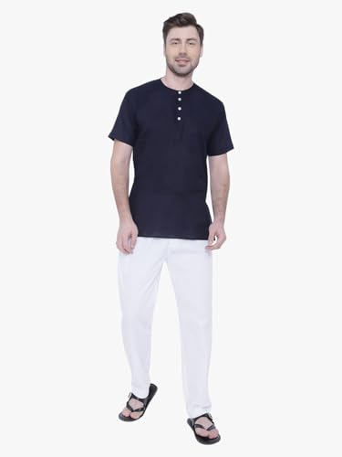 Image of Rajubhai Hargovindas Men's Pure Cotton Short Kurta | Pack of 4 |