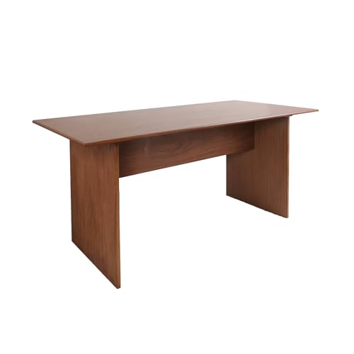 sweeek - Mesa de Comedor Rectangular con Efecto Madera de 4-6 plazas, 170cm, Faro, Madera de Nogal, 170x80x75 cm