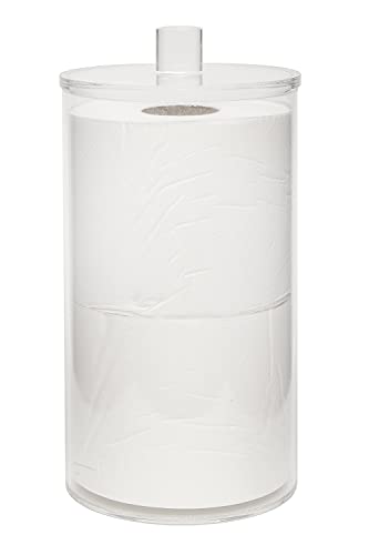 Decorative Things Toilet Paper Holder Stand Roll Storage Acrylic Holds 2 Rolls- Holds Regular Rolls, Not For Mega Rolls - 5" X 5" X 9" Tall #TOP3