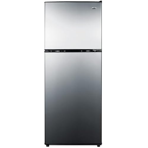 CP972SS Refrigerator-Freezer 22" Wide Refrigerator-Freezer; Cycle Defrost; 7.1 Cu.Ft.; Stainless Steel Doors; Adjustable Glass Shelves; Door Storage; Sealed Back and Black Cabinet