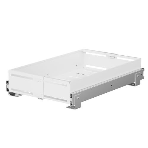 STORKING Pull Out Cabinet Organizer, Expandable Width 8"-13", Heavy Duty Metal Slide Out Drawers for Cabinets, Expandable Cabinet Pull Out Shelves for Kitchen, Pantry, Bathroom, White by STORKING - Used condition - US$41.94