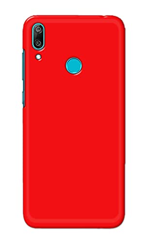Image of PRINTFIDAA Printed Hard Back Cover Case for Huawei Y7 Prime 2019 | Huawei Y7 2019 Back Cover (Plain Red) -1803