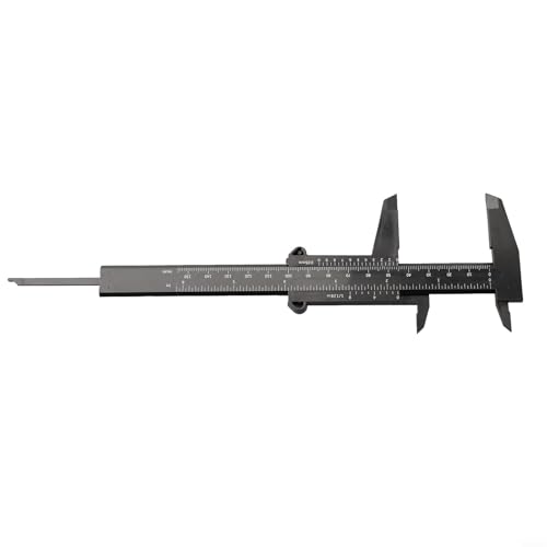 Image of 150mm Vernier Caliper Tool Made of Plastic for Reliable Measurement of Inside Outside Surfaces Depth and Height in Workshop Environments (Black)