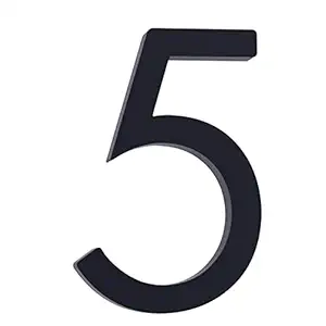 Costar Goods Modern 3D House Numbers for Outside - 5 Inch Black Floating Address Numbers with Flush or Elevated Mounting Options that Create Beautiful Shadow Effects on Your Home - Hardware Included