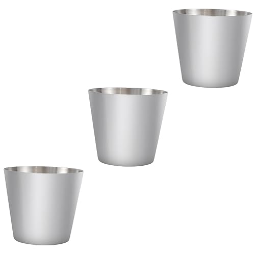 Luxshiny 3pcs Stainless Steel Snack Juice Cup French Fry Container for Cold Drinks for Home Restaurant Hotel Use Compact Design for Easy Carrying Versatile Snack Holder
