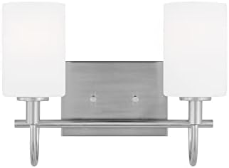 Generation Lighting 4457102-962 Oak Moore Vanity, 2-Light 120 Total Watts, Brushed Nickel Silver