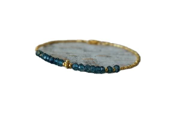 Bracelet topaze blue london 3mm LKBEADS en pierres facettées et fermoir doré