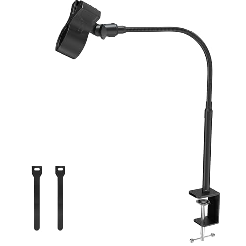 zealsound Bras de support de microphone, bras de microphone col de cygne de 48,3 cm, économise de l'espace sur le bureau, bras de micro de bureau compact et flexible avec support de clip à ressort