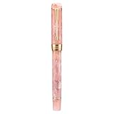 Jinhao 100 Mini Style Fountain Pen Medium Nib Pink Marble Celluloid Gold Trim Arrow Clip with Pen Case Set