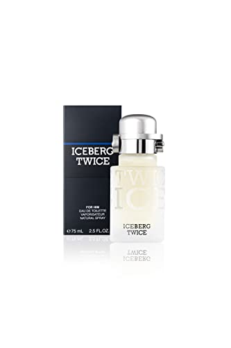 ICEBERG Twice Man – Eau de Toilette 75 ml, Profumo da Uomo dalle Note Fougère Aromatiche, Lussuoso Flacone in Vetro Trasparente, Design Art Deco