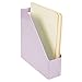 mDesign Plastic Slim Vertical File Folder Storage Organizer Bin with Handle - Hold Notebooks, Binders, Envelopes, Magazines for Home Office, Work Desktops, Ligne Collection, Light Wisteria Purple