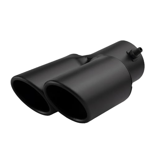 srasakan 車用 マフラーカッター ストレート式 2本出し 口径2.5インチ エキゾーストチップ ステンレス製 斜めカット 排気管 マフラー パイプ テールパイプ 外装 パーツ カスタム 大型車 軽自動車 取付直径38-53mmに対応 ブラック