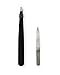 Amazon Basics 4-Piece Eyebrow Grooming Kit with Scissors, Tweezers, Spoolie Brush for Shaping at Home, Black