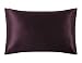 LilySilk 100% pura seta di gelso, 1 federa per cuscino con cerniera nascosta Charmeuse ipoallergenica (viola scuro, standard 50 x 75 cm)