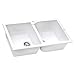 Ruvati 34 x 20 inch epiGranite Dual-Mount Granite Composite Double Bowl Kitchen Sink - Arctic White - RVG1319WH